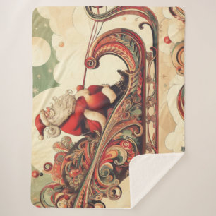 vintage/whimsisch/kerstman/Kerstmis Sherpa Deken