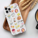 Vintage white and red blue yellow recipe pattern<br><div class="desc">Pattern iPhone case for somebody who likes to cook with ingredients for a cheesecake recipe pattern</div>