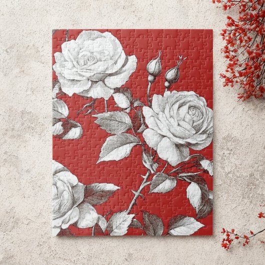 Vintage White Rose Legpuzzel
