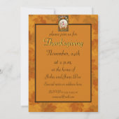 Vintage White Thanksgiving Turquie Invitation (Dos)