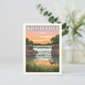 Vintage Wichita Falls Texas Briefkaart (Staand voorkant)