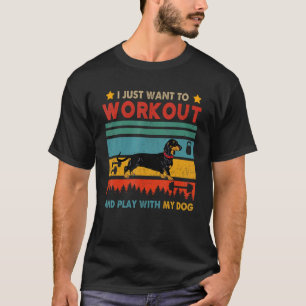Vintage wil met mijn Dachshund werken en spelen T-shirt