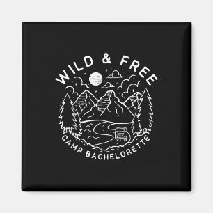 Vintage Wild & Free Camp Meisjesuitje Verjaard Magneet