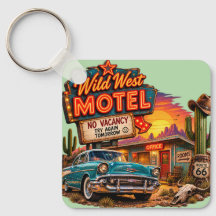 Vintage Wild West Motel Route 66 Klassieke Auto