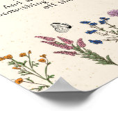 Vintage Wilde Bloem Baby Shower Late Nacht Luier Poster (Hoek)