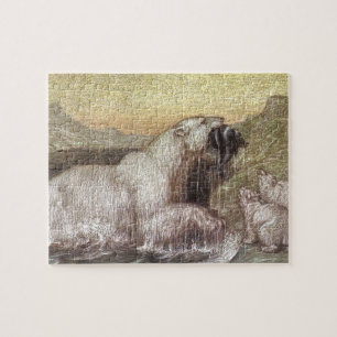 Vintage Wilde Dieren, IJsberen door Louis Sargent Legpuzzel