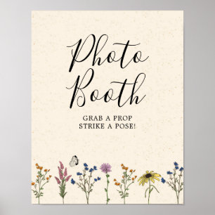 Vintage Wildebloem Baby Shower Fotohokje Poster
