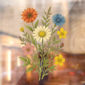 Vintage Wildflower Raamsticker (Vel 2)