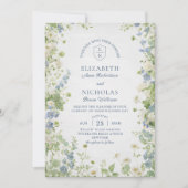 Vintage Wildflowers Garden Wedding Invitation (Devant)