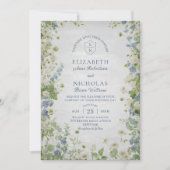 Vintage Wildflowers Garden Wedding Invitation (Devant)