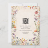 Vintage Wildflowers  QR Code Wedding Invitation (Dos)