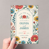 Vintage Wildflowers Wedding Invitation (In situ (ordinateur de poche))