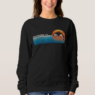 Vintage Wildwood NJ Retro 80s Orka Zonsondergang Trui