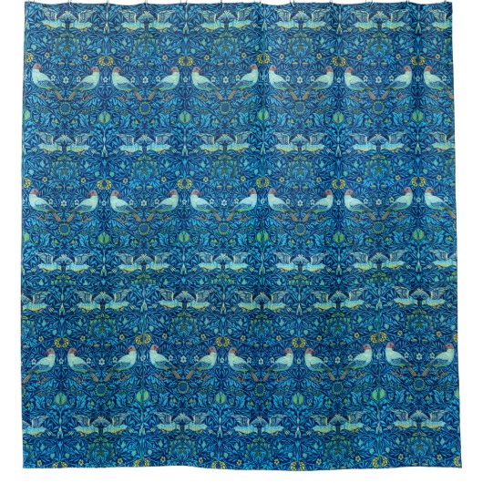 Vintage William Morris Bird Douchegordijn (Voorkant)