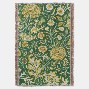 Vintage William Morris Cherwell Groen Bloem Motief Deken