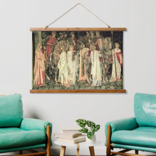 Vintage William Morris Heilige Grail Knachten Hangend Wandkleed