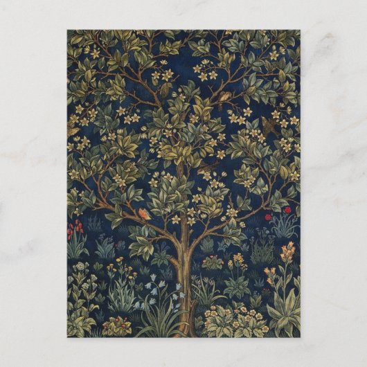 Vintage William Morris–Levensboom Briefkaart (Voorkant)