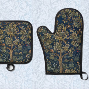 Vintage William Morris–Levensboom Ovenwant & Pannenlap Set