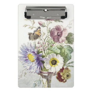 Vintage William van Leen Vlinder Bloem Kunst Mini Klembord