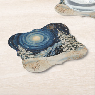 Vintage Winter Christmas Escape Kartonnen Onderzetters