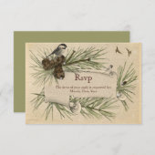 Vintage Winter Landelijk Huwelijk RSVP Kaart (Voorkant / Achterkant)