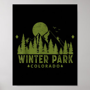 Vintage Winter Park Colorado Co Ski Berg Buiten Poster