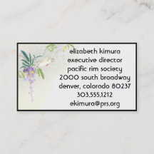 Vintage Wisteria Bird style asiatique Cartes de vi