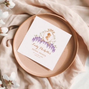 Vintage Wisteria Bloemrijke Regency Bruidsdouche Servet