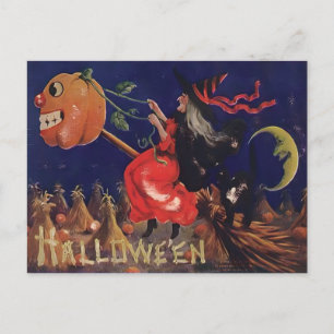 Vintage Witch Halloween Briefkaart