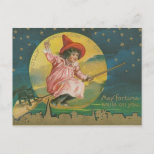 Vintage Witch Halloween Briefkaart