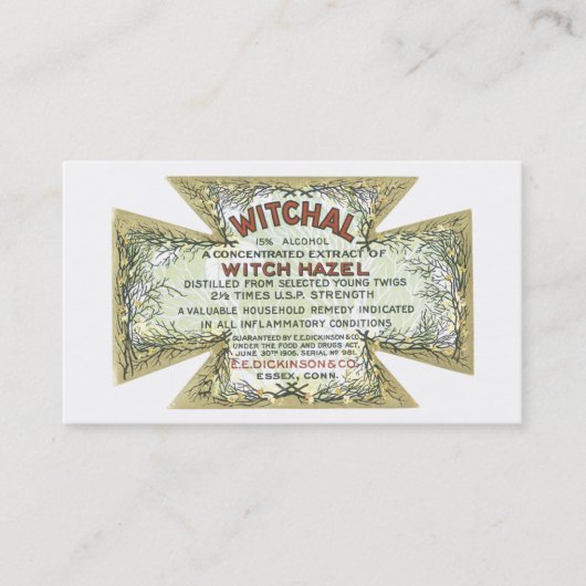 Vintage Witch Hazel Visitekaartje (Voorkant)