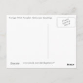 Vintage Witch Pumpkin Halloween Greetings Briefkaart (Achterkant)