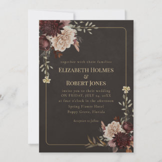 Vintage Witchy Floral Wedding Invitation