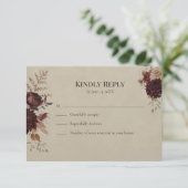 Vintage Witchy Floral Wedding RSVP Card (Debout devant)