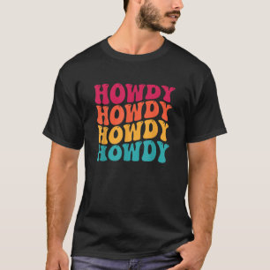 Vintage Witte Howdy Rodeo Westers Landelijk Zuiden T-shirt
