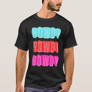 Vintage Witte Howdy Rodeo Westers Landelijk Zuiden T-shirt