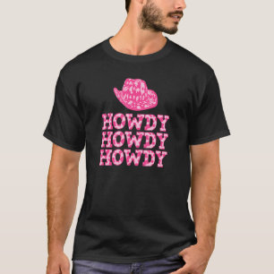 Vintage Witte Howdy Rodeo Westers Landelijk Zuiden T-shirt