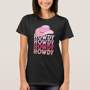 Vintage Witte Howdy Rodeo Westerse Cowgirl Landeli T-shirt
