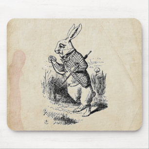 Vintage witte konijn muismat