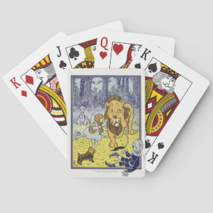 Vintage Wizard of Oz Dorothy en Laffe Leeuw Pokerkaarten