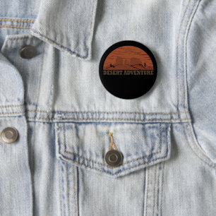 Vintage woestijnlandschapszonsondergang ronde button 5,7 cm
