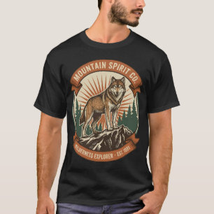 Vintage Wolf Mountain Spirit - Wildernis Verkenner T-shirt
