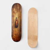 Vintage wooden skateboard with beer (Recto)