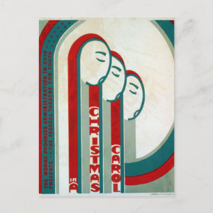 Vintage WPA Federal Theatre A Christmas Carol Feestdagenkaart