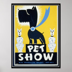 Vintage WPA-poster huisdierententoonstelling print