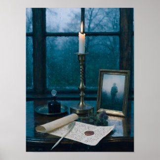 Vintage Writing Desk Still Life Art Print