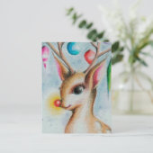 vintage Xmas Bambi Feestdagenkaart (Staand voorkant)