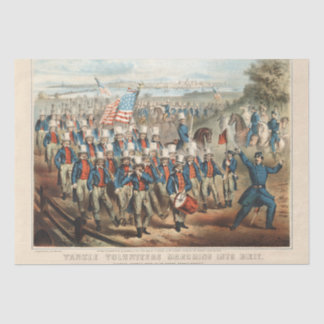 Vintage Yankee Volunteers Marching Dixie Decoupage Tissuepapier