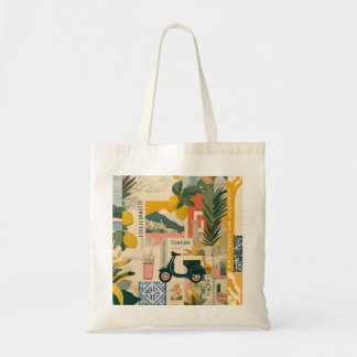 Vintage Yellow Mediterranean Lemons Italian Coast  Tote Bag