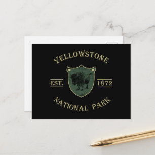 Vintage Yellowstone Nationaal Park Feestdagenkaart